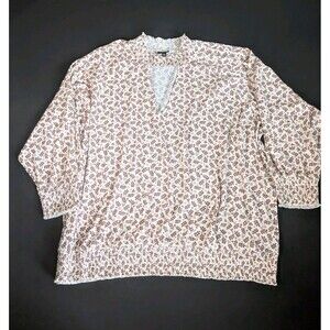 Torrid Blouse Womens 5 Plus Multi Textured Jersey Choker Neck Smocked Bottom Top